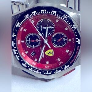 New Ferrari Red and Black Chronograph Watch - Limited Edition Timepiece. Rare
